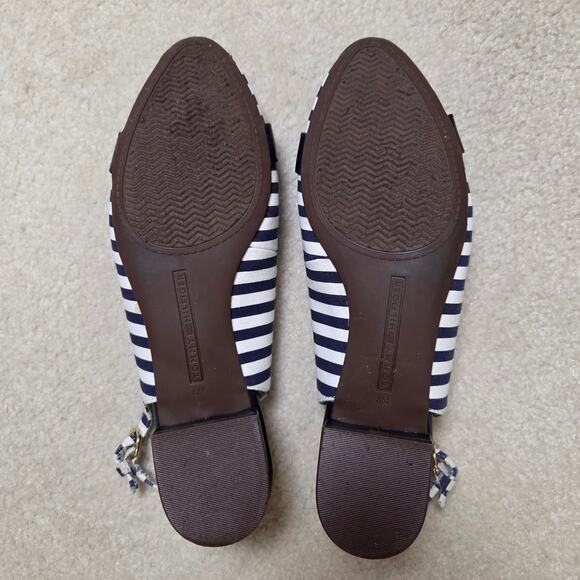 Tommy Hilfiger 8M Nautical Stripe Slingback Flat Shoed Adjustable - Picture 12 of 14